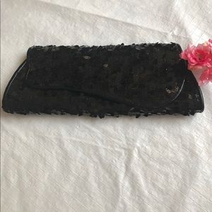 Black Sequin Evening Bag Jessica MaClintock